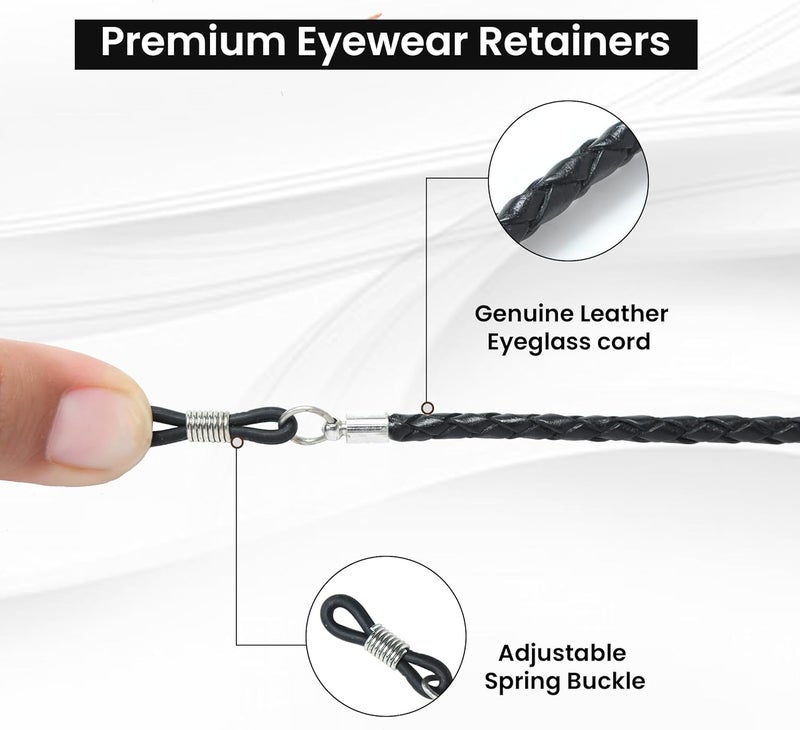 GENIQUE Genuine Leather Glasses Strap, Eyeglass Chain,Eye Glasses holders around Neck, Sunglass Strap for Men - Image 3